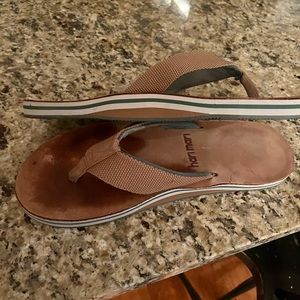 Leather flip flops